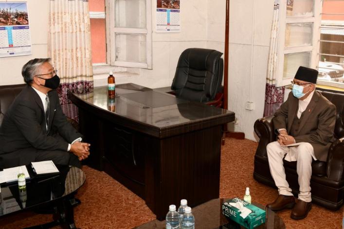 अमेरिकी सहायक विदेशमन्त्री  र ओली बिच शिष्टाचार भेट